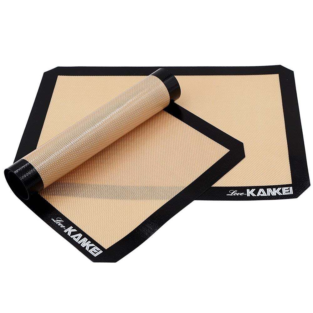 [Backmatte] Love-KANKEI® Silikon Backunterlage Dauerbackfolie Antihaftbeschichtet, BPA frei, 2 Stück, 29.5 x 42 cm
