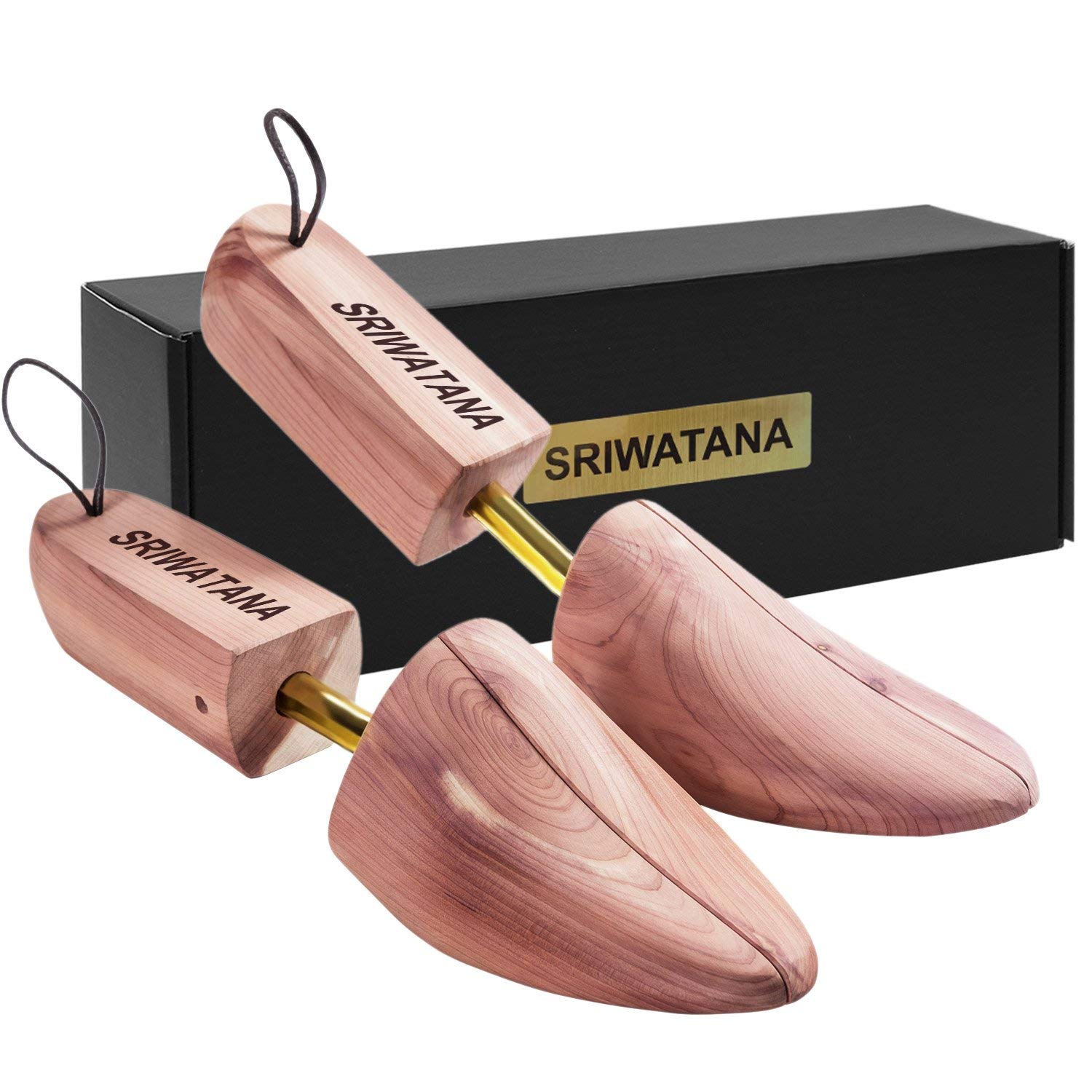 SRIWATANA Men's Cedar Shoe Trees Stretcher Length and Width- Fit US Size 10-13 - Self-ajustable Shoe Keeper/Shaper